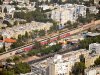 Скоростной поезд Государственной железнодорожной компании Израиля, вид с горы Кармель, Хайфа
