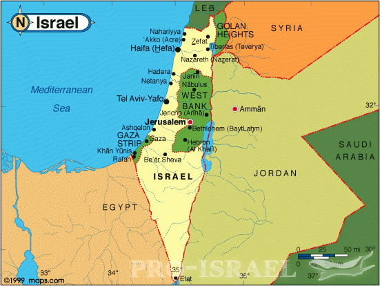 Политическая карта Израиля