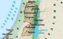 Карта Палестины и Израиля
